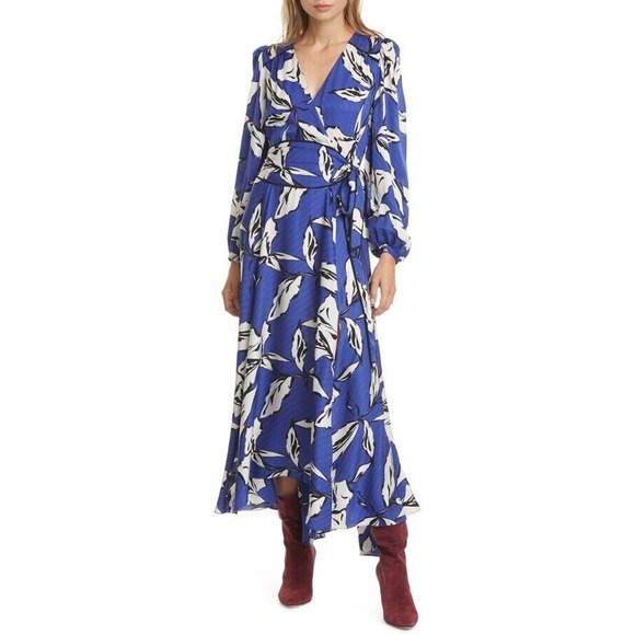 Veronica Beard Dresses & Skirts - Veronica Beard NWOT Mclean Floral Silk Blend Long Sleeve Maxi Blue Dress S